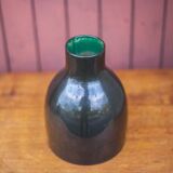 Green enameled ceramic vase, modernist vase, numbered vase, minimalist, collection, decoration