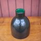 Green enameled ceramic vase, modernist vase, numbered vase, minimalist, collection, decoration