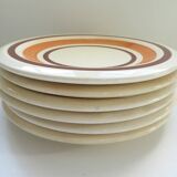 Set of 6 Vintage Earthenware Dessert Plates