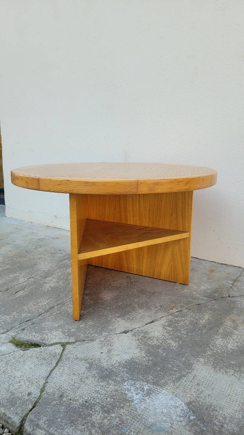 Vintage round coffee table design Maison Regain style 1970s