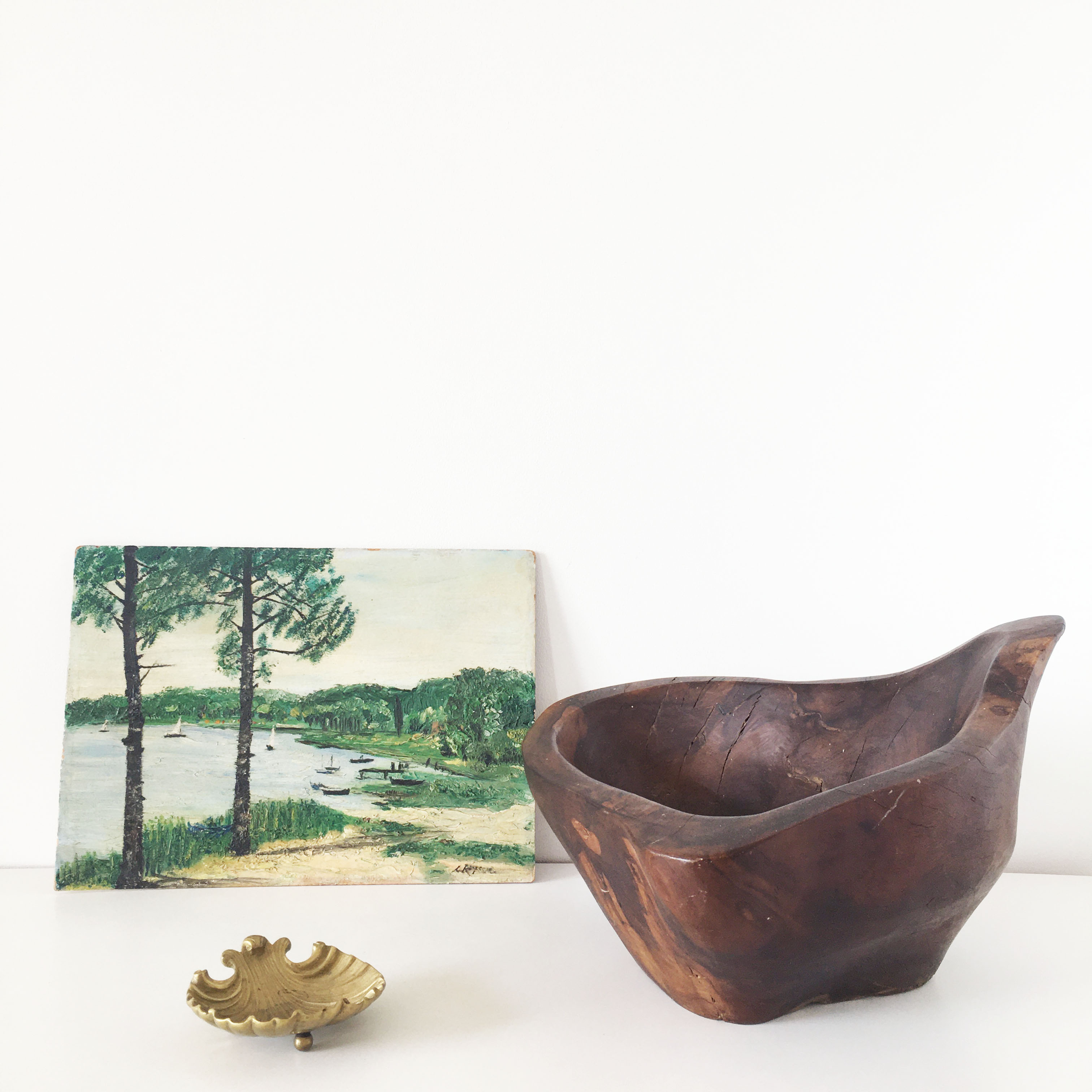 Brutalist solid wood dish