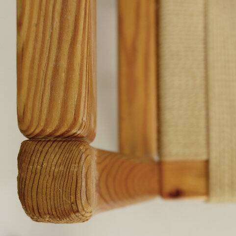 Set of eight pine dining danish chairs with Rope Seat 1980'