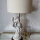 Lampe porcelaine flamants roses années 80