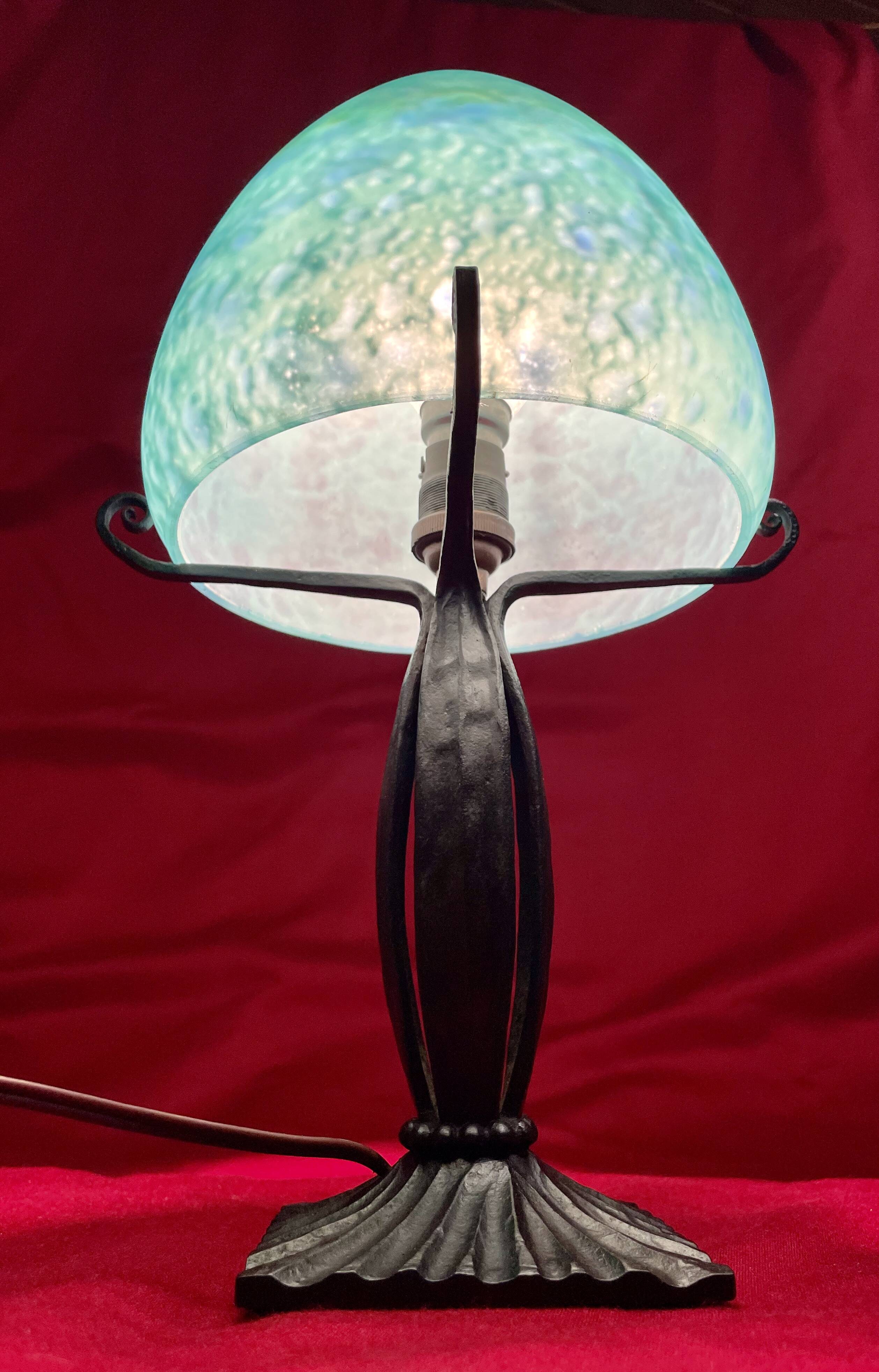 Wrought iron lamp, "TIEF", Art Deco year 1900