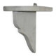 White painted wooden wall shelf from the 1950s, with a rounded top and sculpted console.