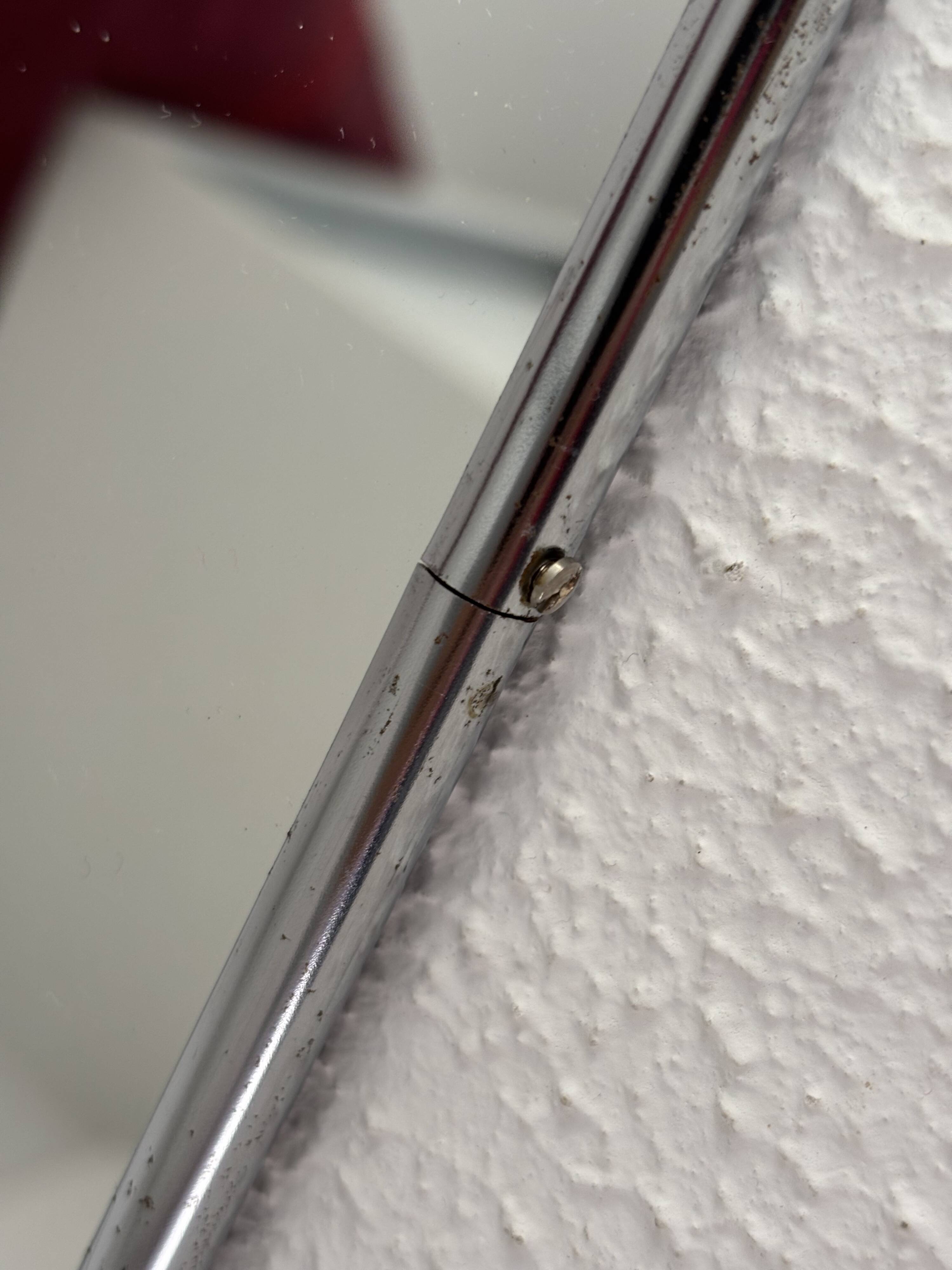 Vintage 1960s Arpin silver triptych barber mirror - 28 x 70 cm