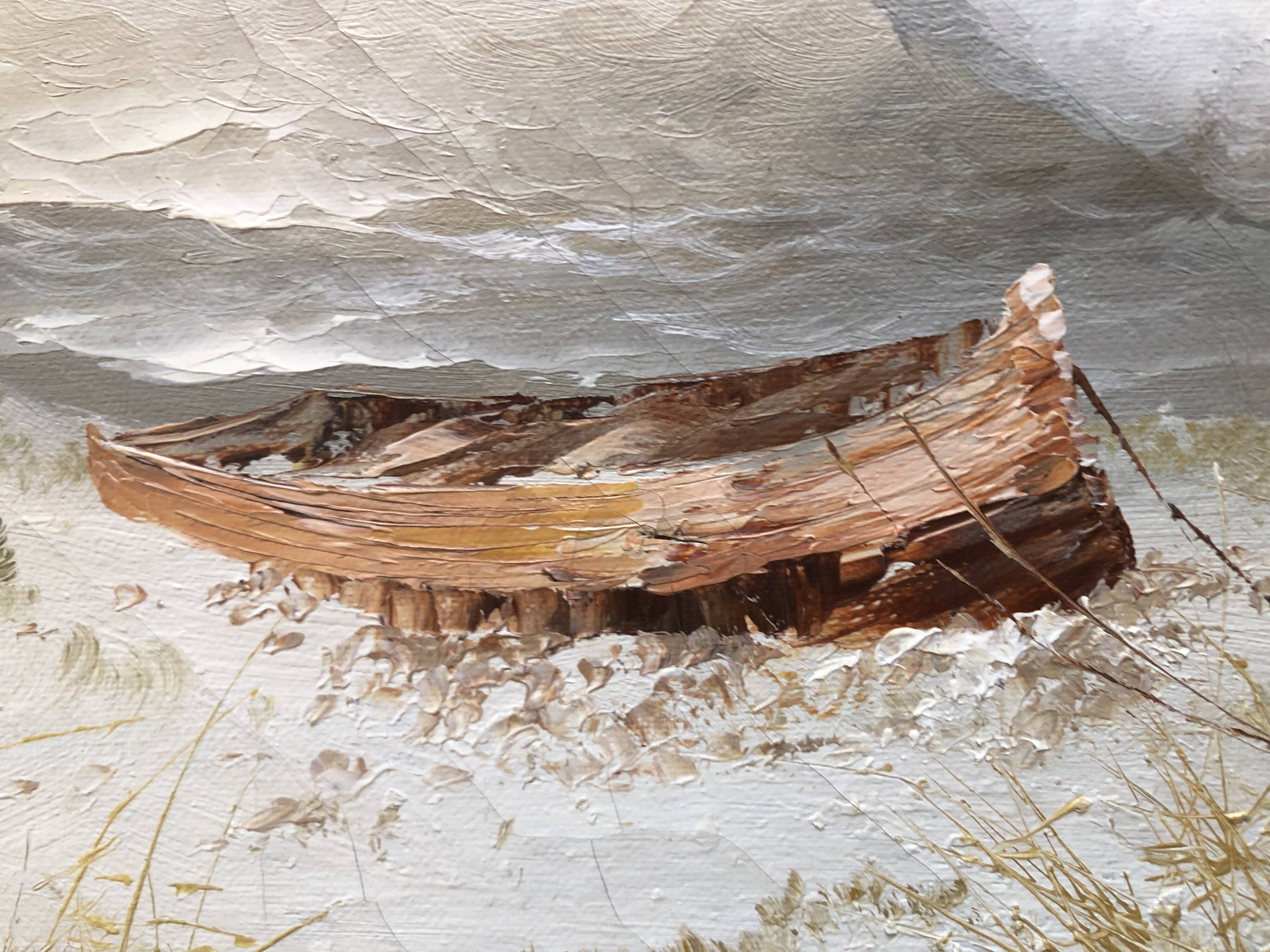 Painting oil on canvas the lighthouse circa 1950 / 60k by karl neumann, seascape, marine sea wave ba