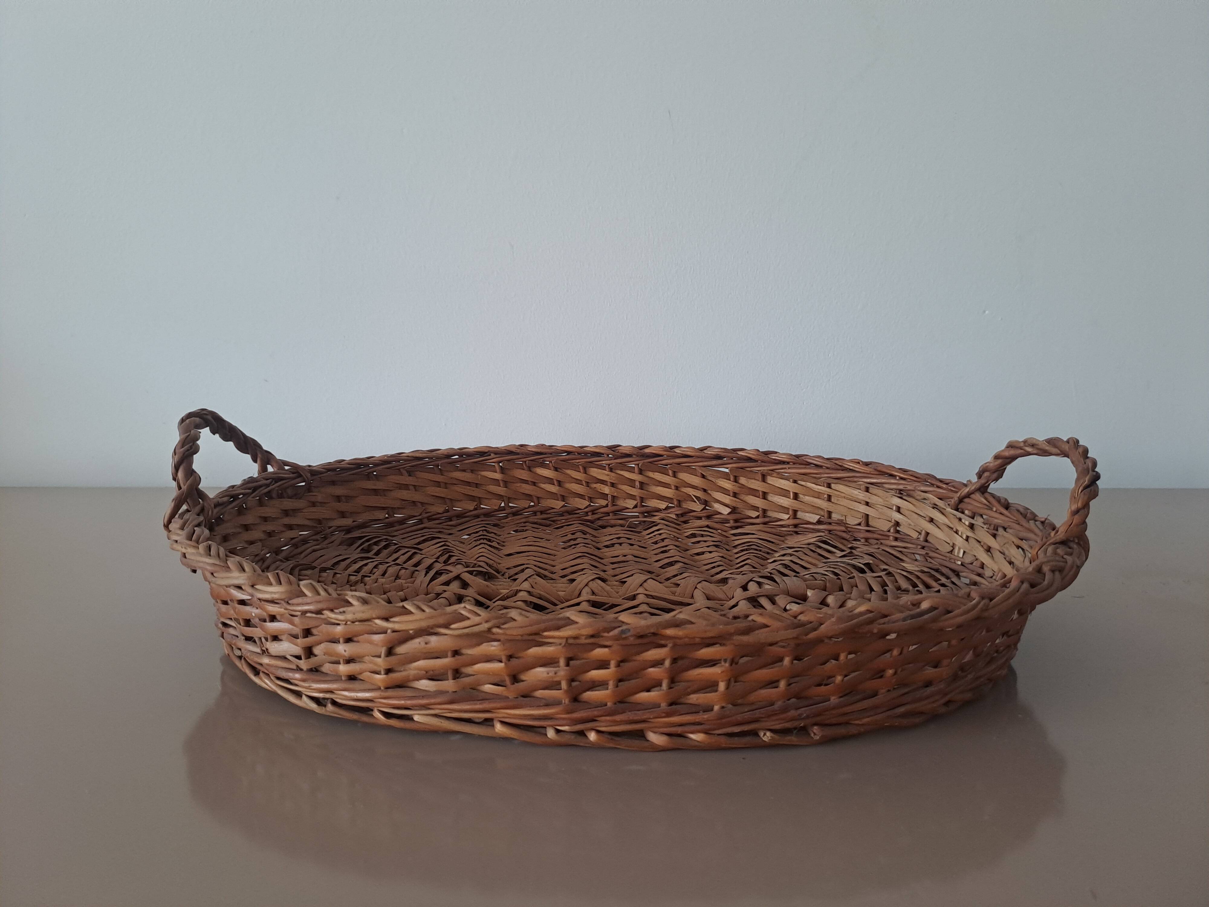 Woven rattan tray - handmade