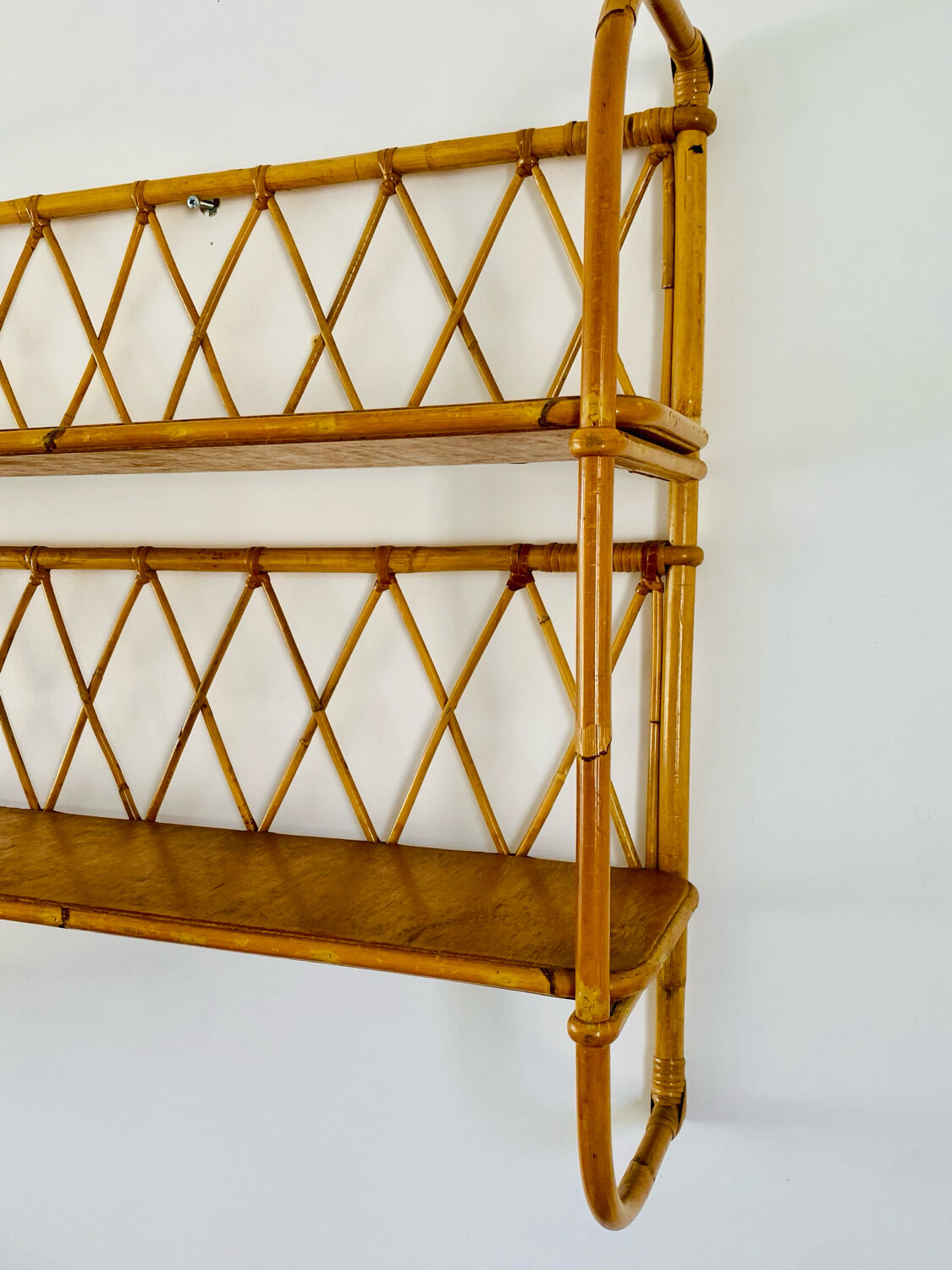 Vintage rattan shelf