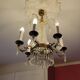 6-light hot air balloon chandelier with crystal pendants, late 19th century