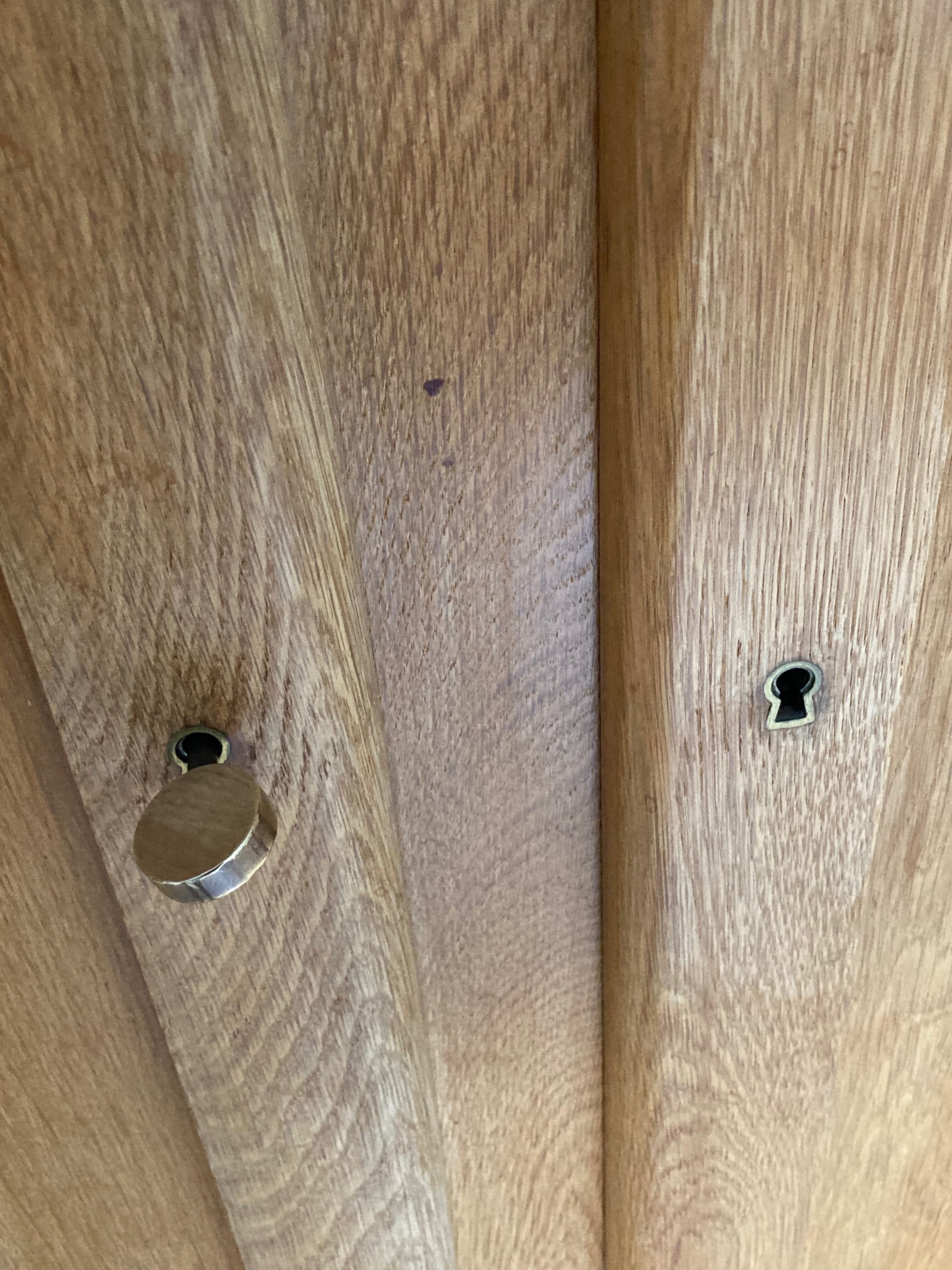 Wood and rattan cabinet 1950