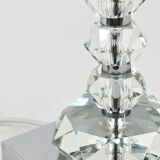 Two Bakalowits table lamps with huge faceted diamond crystals, Austria, 1970s.