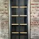 Bookcase/storage unit in patinated and black steel 1980