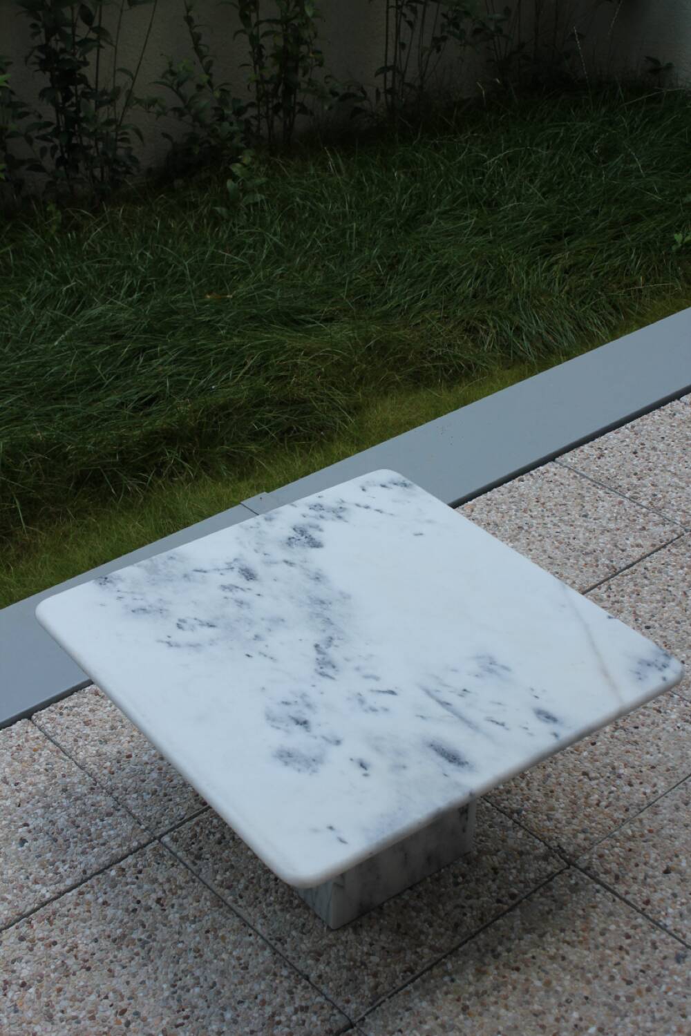 Vintage white marble coffee table