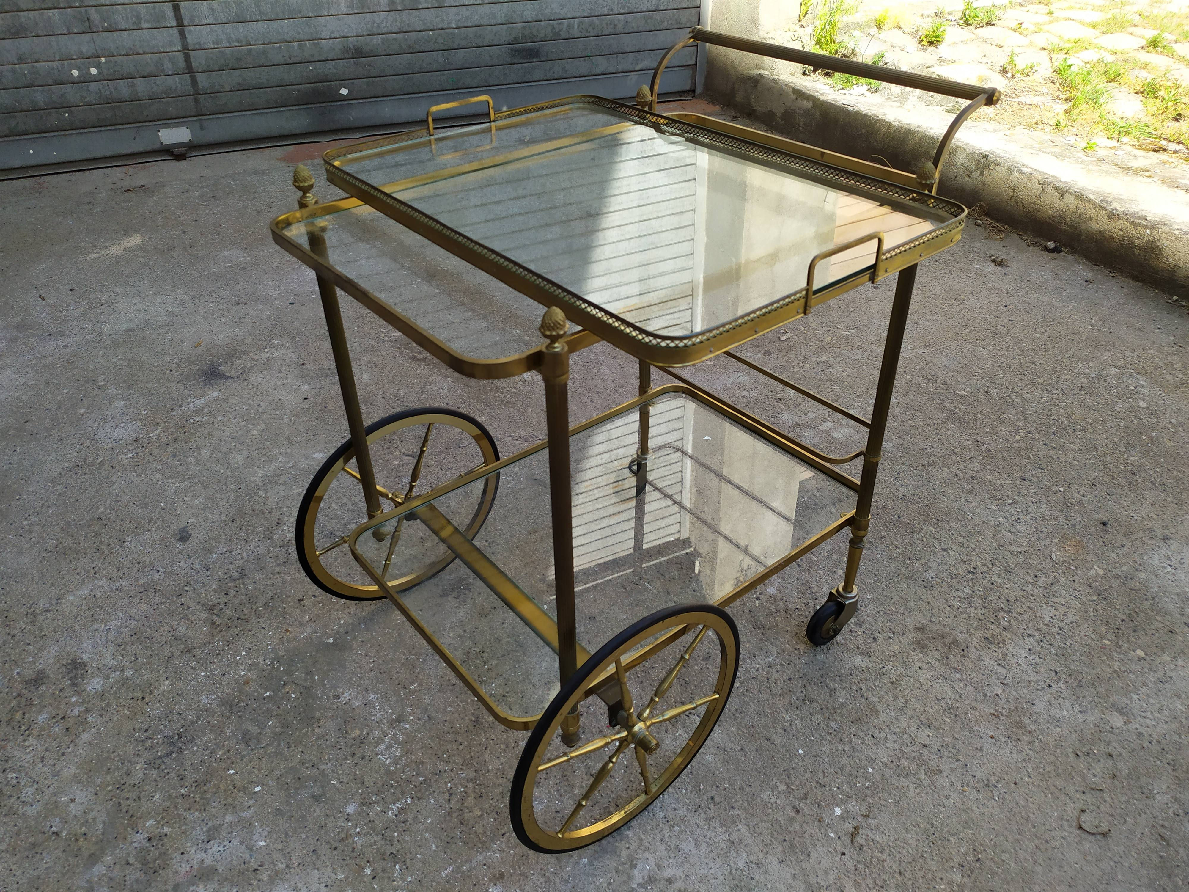 Golden brass cart