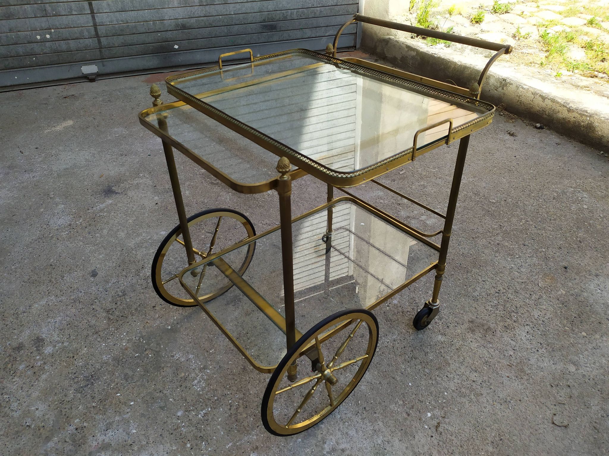 Golden brass cart