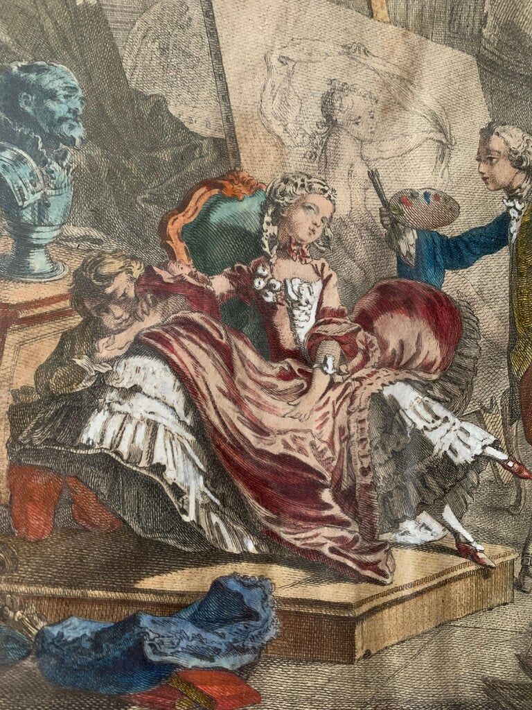 Chevallier, Le peintre amoureux de son modèle, gravure, XXème siècle