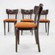1950s Set of Four Restored Dining Chairs, Czechoslovakia