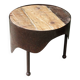 Industrial coffee table in steel and patinated wood
