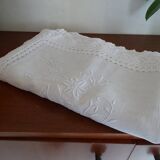Old linen tablecloth 170 x 165 hand embroidered