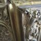 Large antique mirror in wood and gilded stucco.