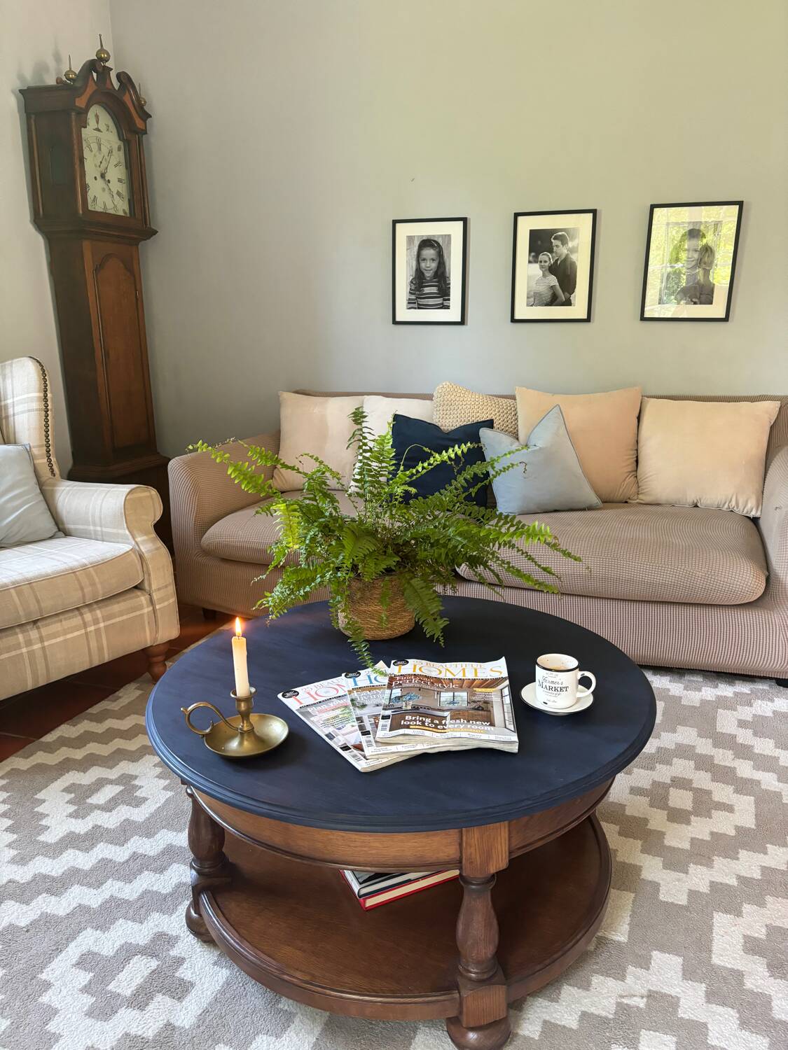 Table basse ronde en bois massif