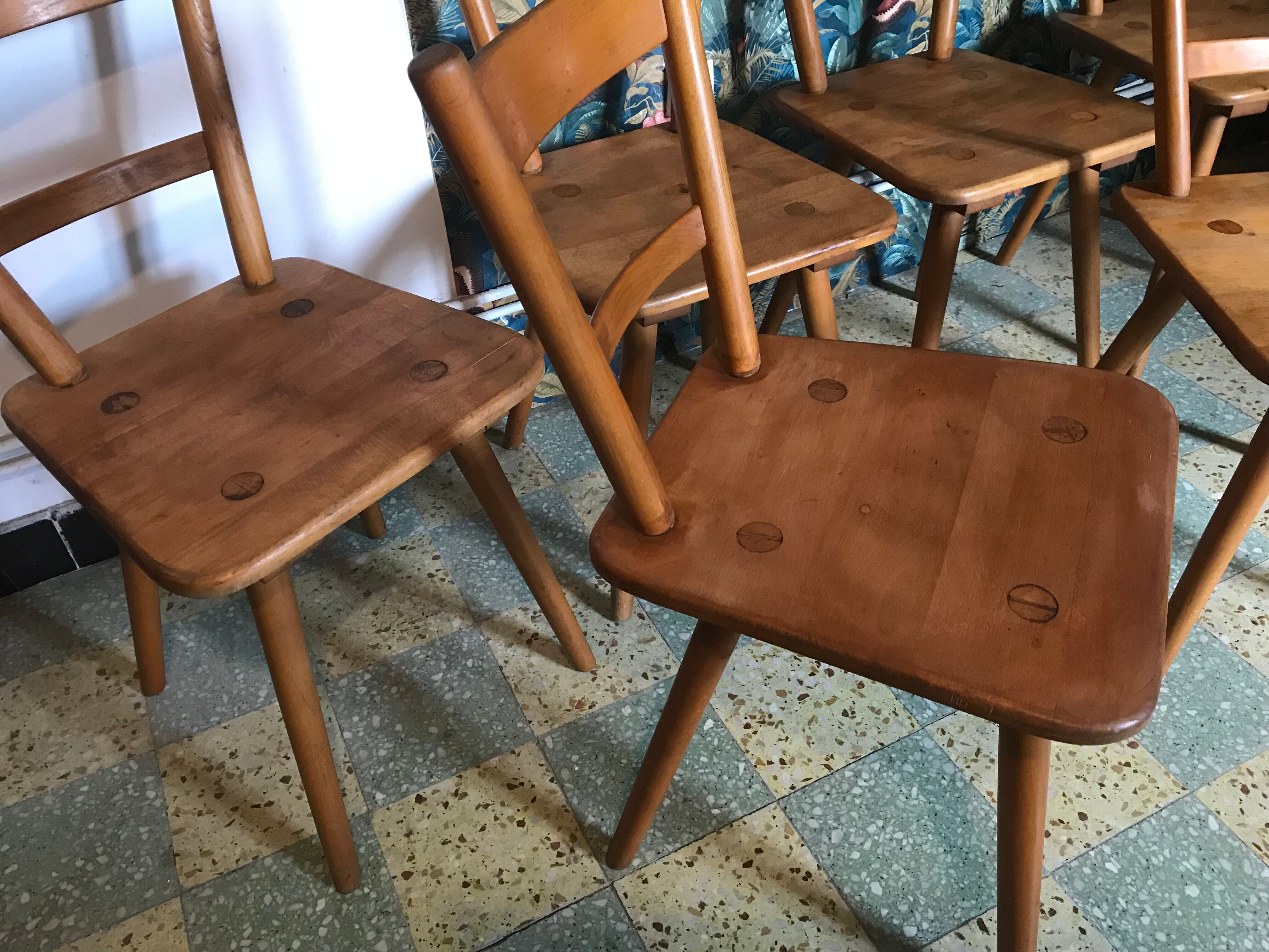 Set of 6 chairs Adolf Schneck 1940