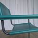 Vintage Mart Stam Style Armchair: Turquoise Leather, Black Chrome Cantileve