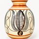 Kupittaan Savi vase hand-painted, tulip pattern, Finland, 1940s–50s