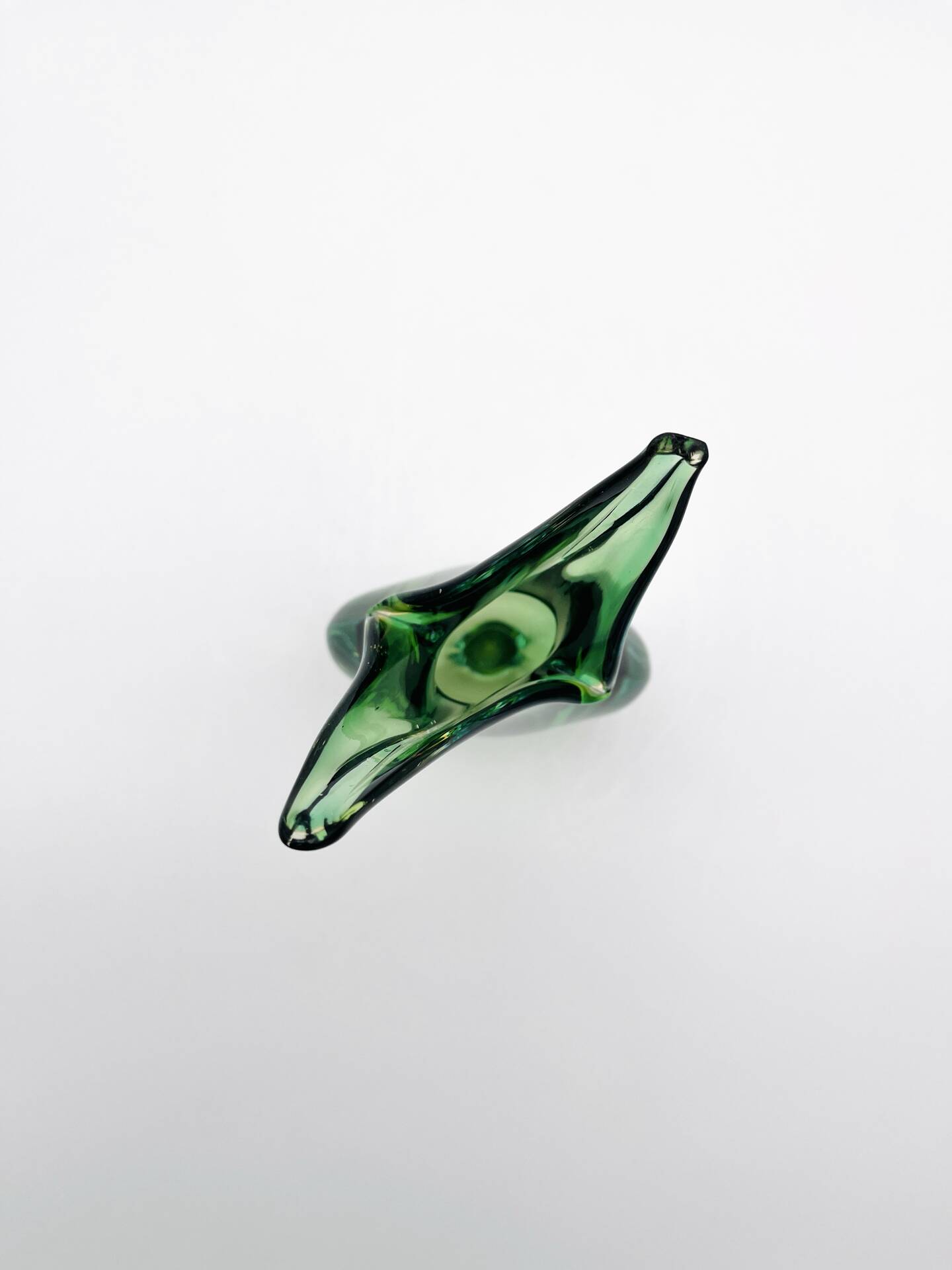 Murano vase Flavio Poli Sommerso Emerald Green Yellow Turquoise 26cm