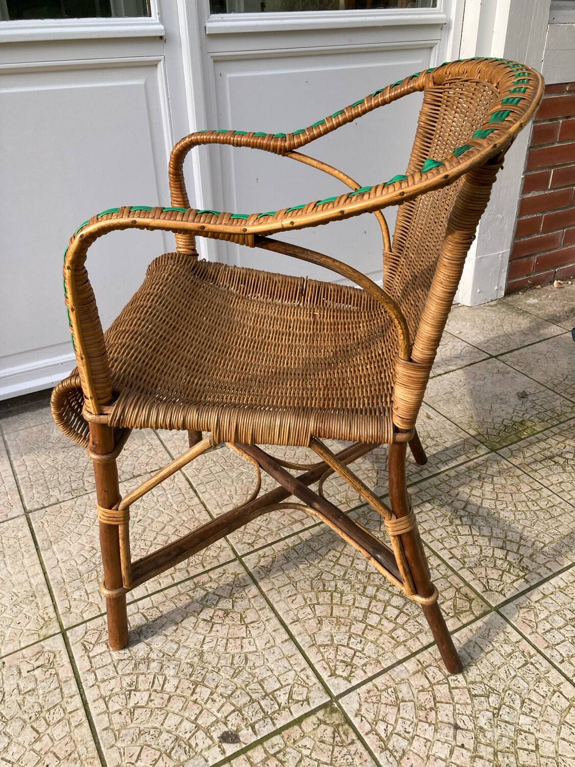 Fauteuil en osier vintage