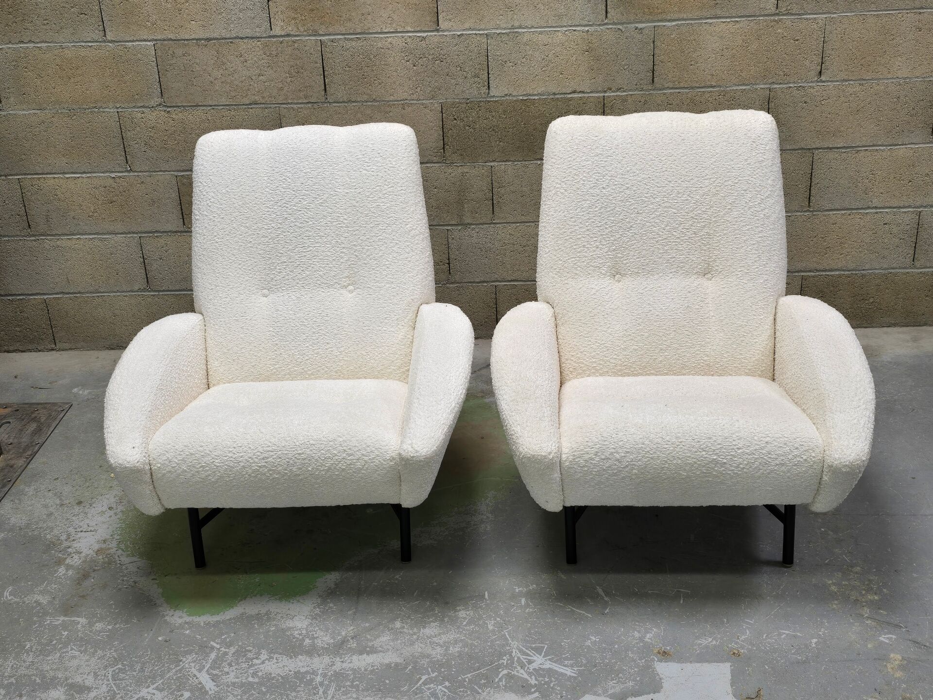 Claude DELOR 1950 vintage design armchairs