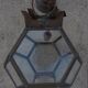 Old lantern in brass and glass with 8 facets or 24 stained glass windows