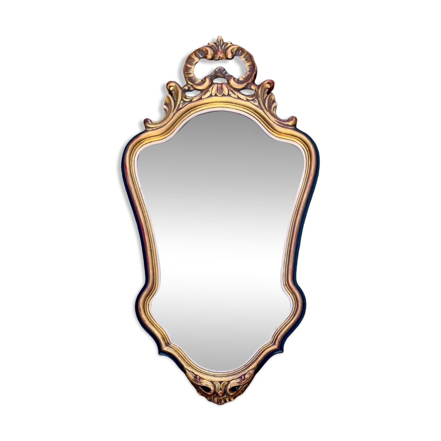 Antique carved gilded wooden mirror - 44 x 82 cm