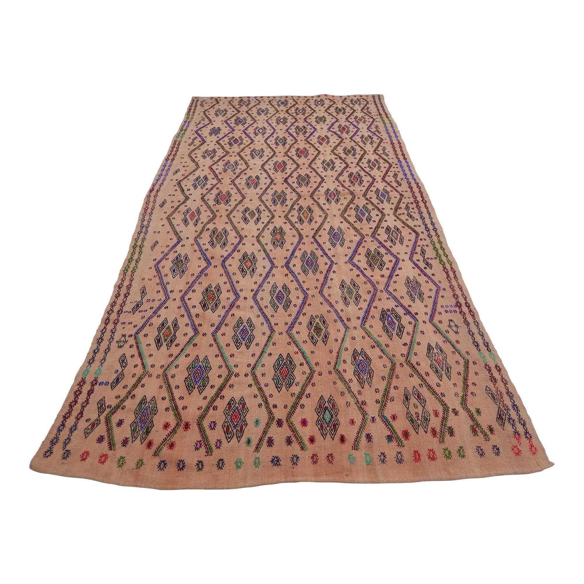 Vintage Turkish kilim, handwoven, 153x287 cm.