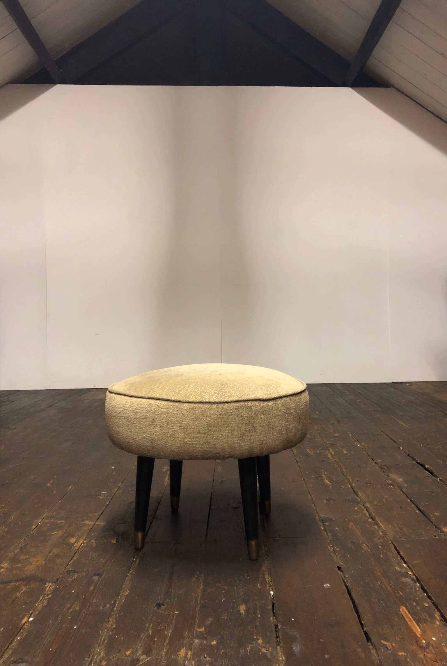 Vintage mid century atomic footstool