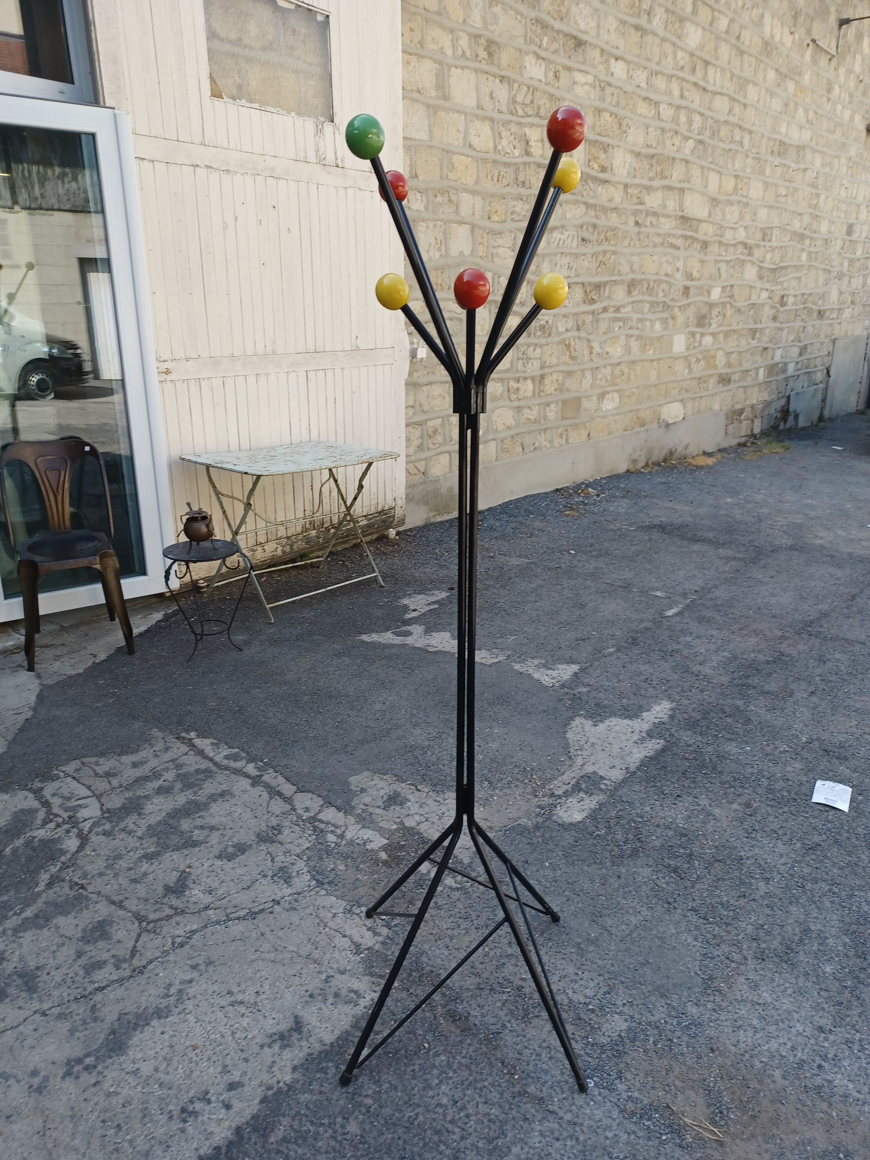 Coat rack on vintage legs