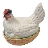 Poule céramique émaillée