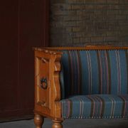 Oak canapé adorned with original upholstery, Nordic classicism, Sweden, 1930s.