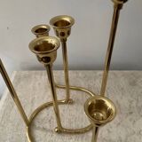 Duo of modernist brass candlesticks