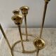 Duo of modernist brass candlesticks