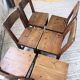 Set of 4 Savoyard pine folk art chairs from the 1950s.