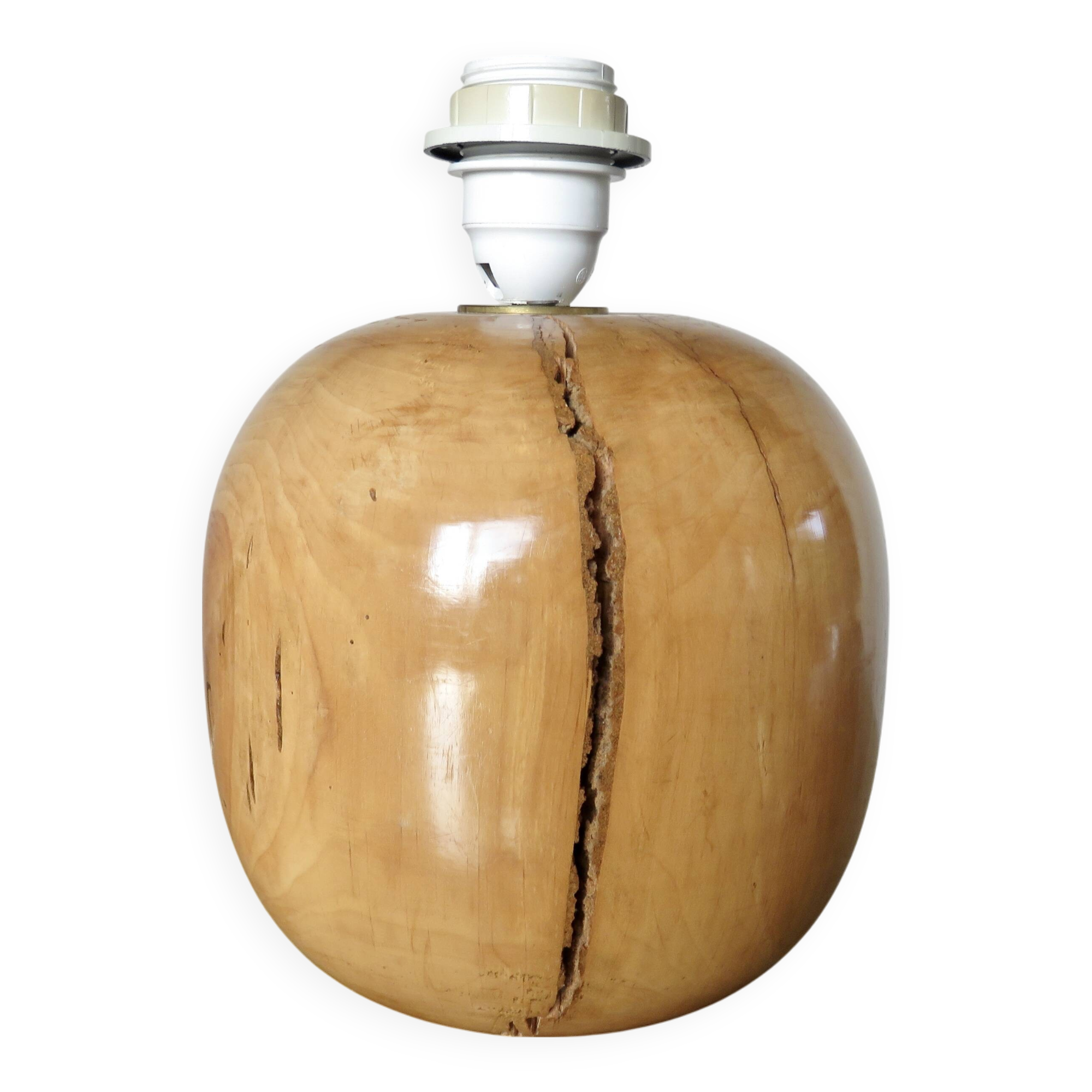 Elm lamp, French work, 70s-80s