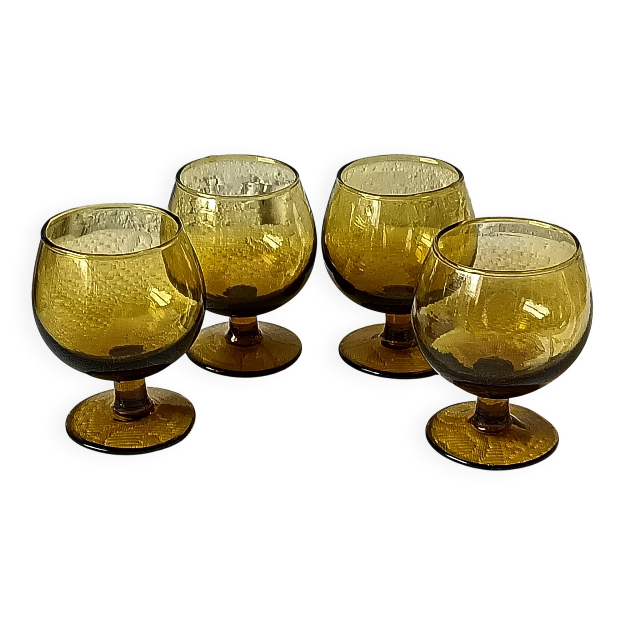4 liqueur glasses 11 cl vintage brown foot