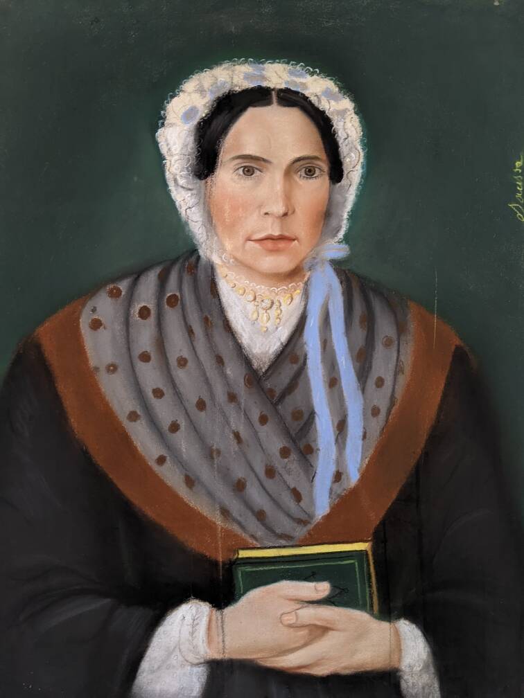 Old pastel vintage Breton portrait countryside decoration