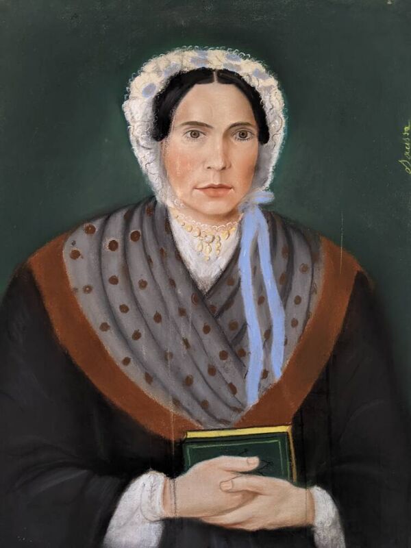 Pastel ancien portrait vintage bretonne décoration campagne