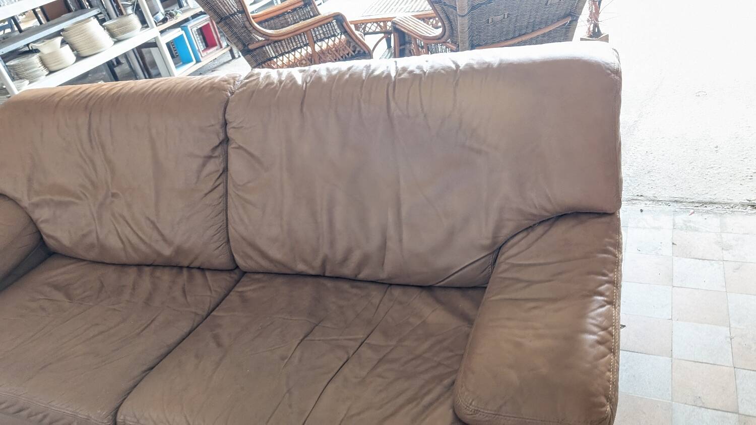 Designer leather sofa