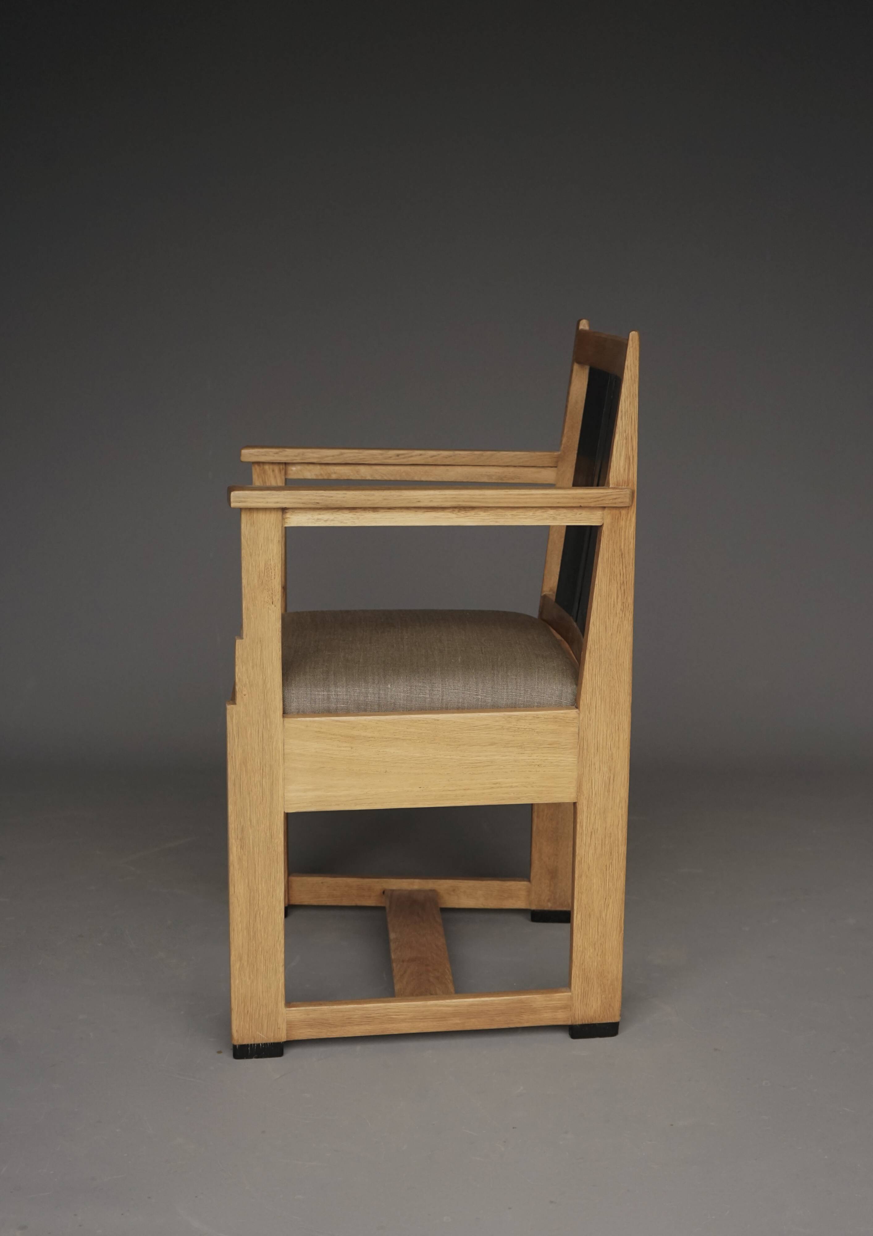 Art Deco Oak Armchairs by Henk Wouda, 1920s, Set of 2