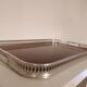 Silver metal tray décor faux wood formica vintage 60 70 made in Italy