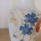 Antique vase, opalescent and floral.